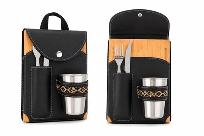 SET DE ASADO CON VASO Y CUBIERTOS