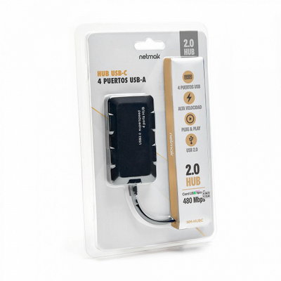 HUB TIPO C 4 EN 1 NETMAK