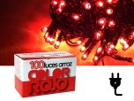 LUZ NAVIDAD ARROZ ROJO 100LUCES CABLE TRANSP