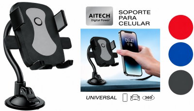 SOPORTE CELULAR AUTO UNIVERSAL AITECH FLEX 30547