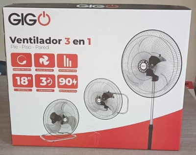 VENTILADOR GIGO 18` 90W (NO ES 3 EN 1) 3 ASPAS MET