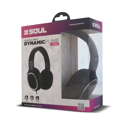 VINCHA SOUL C/CABLE L500 BCO/NEGRO/ROJO
