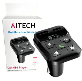 CARGADOR DE AUTO AITECH  TRANSMISOR MP3