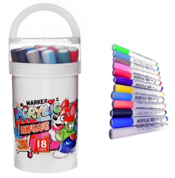 SET DE MARCADORES INDELEBLES 18 PCS PUNTA REDONDA