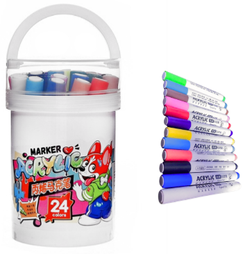 SET DE MARCADORES INDELEBLES 24 PCS PUNTA REDONDA