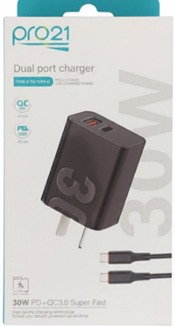 CARGADOR PRO 21 30W TURBO C/CABLE C A C