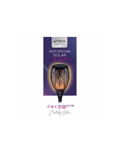 ESTACA SOLAR CALIDA EXTERIOR 39CM 12 LED 010102