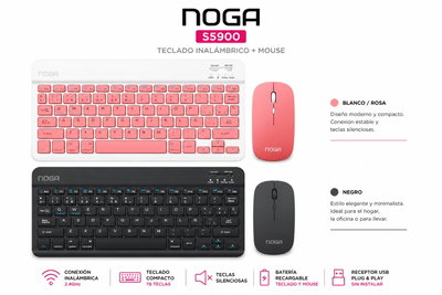 TECLADO+MOUSE BT NOGA S5900