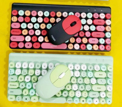 TECLADO Y MOUSE INALAMBRICO S5700 ROJO Y VERDE -