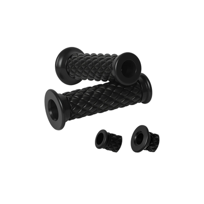 PUÑOS CAFE RACER DIAMANTE GOMA PUNTA ABIERTA NEGRO