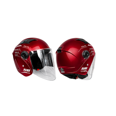 CASCO ABIERTO JET ROJO