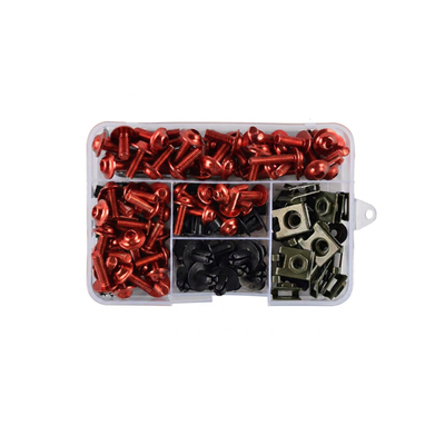 KIT TORNILLOS, ARANDELAS Y TUERCAS X177 PCS ROJO