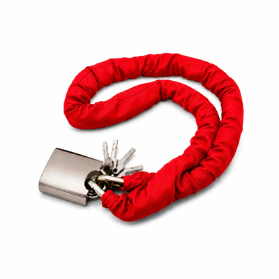 CADENA CON CANDADO 1,2 MTS ROJO