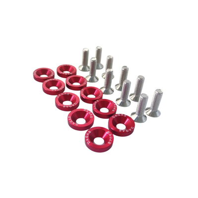 KIT x10 ARANDELAS ANODIZADAS + TORNILLOS ROJO