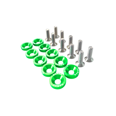 KIT x10 ARANDELAS ANODIZADAS + TORNILLOS VERDE