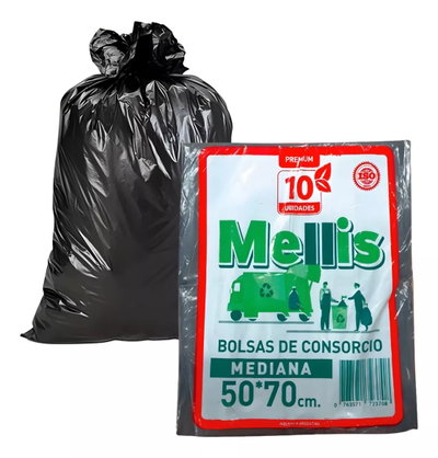 BOLSA RESIDUO 50X70 MELLIS X 10U (BULTO X 100)