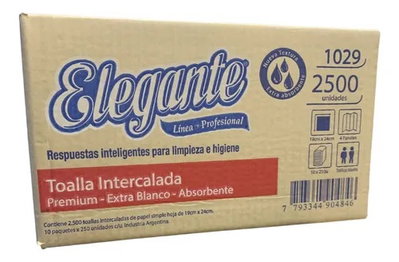 ELEGANTE TOALLA INTERCALADA BLANCA X CAJA (1029)
