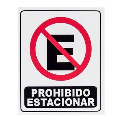 CARTEL GRANDE PROHIBIDO ESTACIONAR 