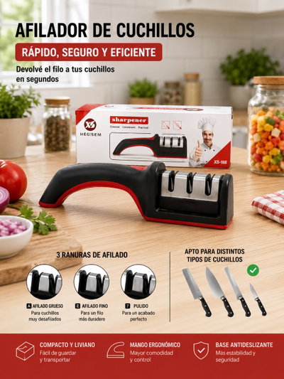 Afilador de Cuchillos Profesional 3 Etapas