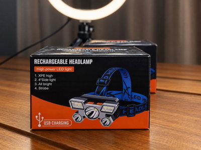 Linterna Frontal LED Recargable USB – Alta Potencia