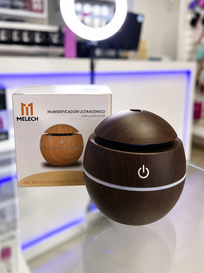 Humidificador Ultrasónico LED Efecto Madera – Difusor de Aromas USB