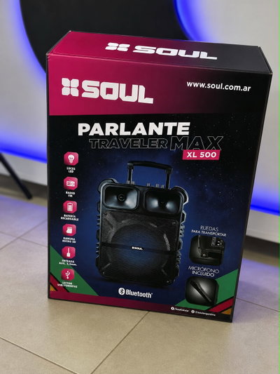 Parlante Portátil Soul Max XL500 12” Bluetooth con Micrófono | Batería Recargable