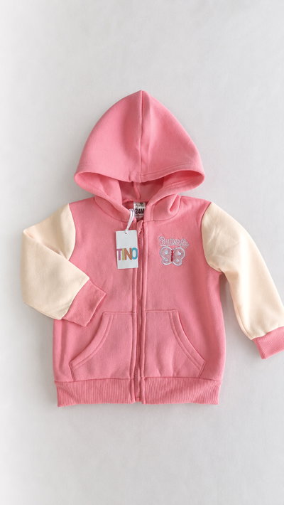 Campera rosa y beige 