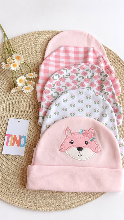 Gorritos algodón rosa 