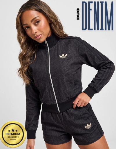 CONJUNTO ADIDAS DUO DENIM ELASTIZADO PREMIUM - NEGRO