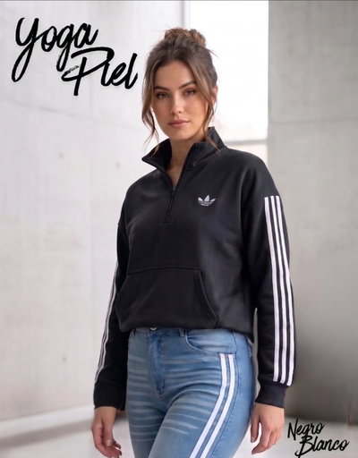 BUZO ADIDAS YOGA CON PIEL PREMIUM