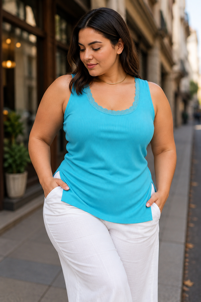 Musculosa con puntilla