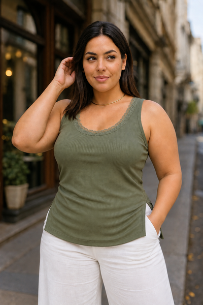Musculosa con puntilla