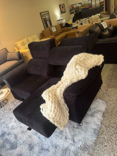 Sofa Estrella, 190x100 (cerrado), pana negra. (STOCK) (LINEA PREMIUM)