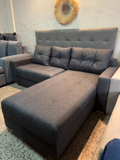 Esq. manhattan 225x80x180 rustico gris oscuro jeans (STOCK) (LINEA PREMIUM)