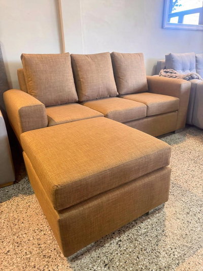 Esq. Reversible 200x85x175 Lino marron (STOCK) (LINEA PREMIUM)