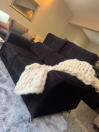 Sofa Estrella, 190x100 (cerrado), pana negra. (STOCK) (LINEA PREMIUM)