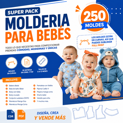 Diseños Moldería Indumentaria para Bebés
