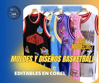 200 DISEÑOS Y MOLDES CAMISETAS DE BASKETBALL