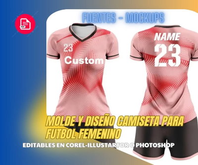 MOLDE CAMISETA DE FUTBOL FEMENINO