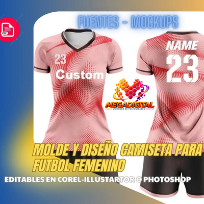 Molde camisetas de fútbol femenino