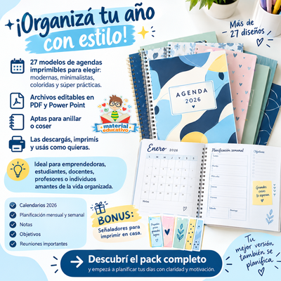 Kit 27 agendas imprimibles editables