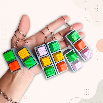Llavero Mini Teclado Clicker Sensorial Multitextura