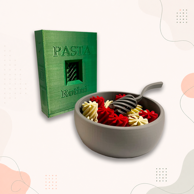 Pasta Rotini Sensorial con Plato y Tenedor