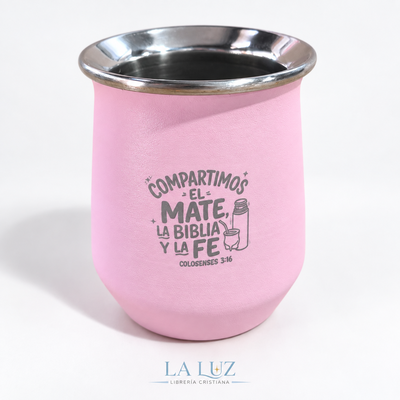 MATE TERMICO DE ACERO INOXIDABLE - COMPARTIMOS EL MATE - ROSA