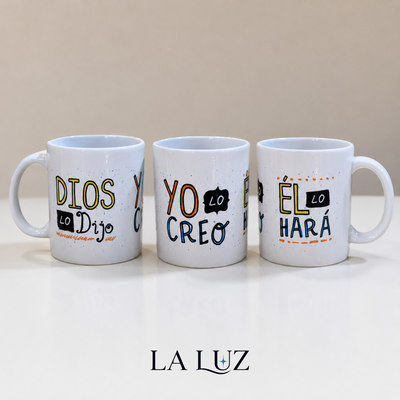 TAZA DE CERÁMICA DECORADA - DIOS LO DIJO