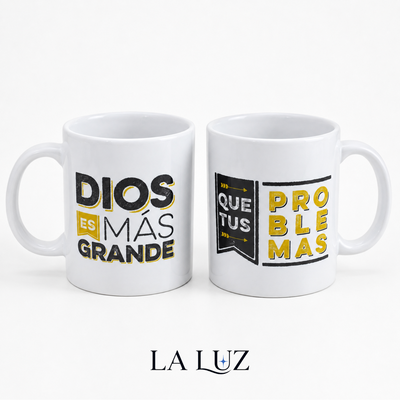 TAZA DE CERÁMICA DECORADA - DIOS ES MÁS GRANDE