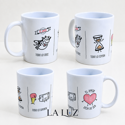 TAZA DE CERÁMICA DECORADA - EL AMOR