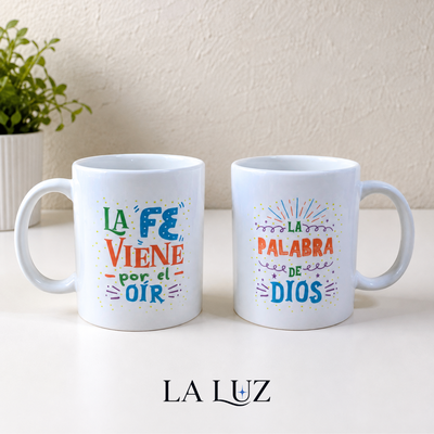 TAZA DE CERÁMICA DECORADA - LA FE