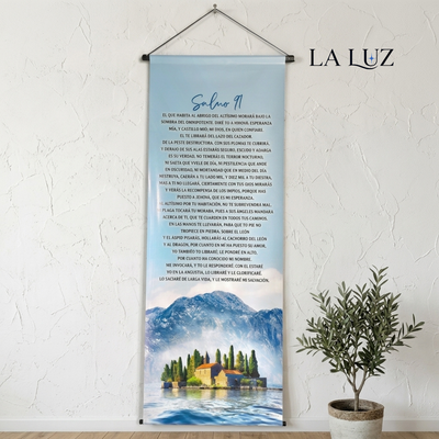 BANNER VINILICO - GRANDE - SALMO 91 - AZUL