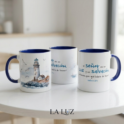 TAZA DE CERÁMICA DECORADA - SALMO 27:1